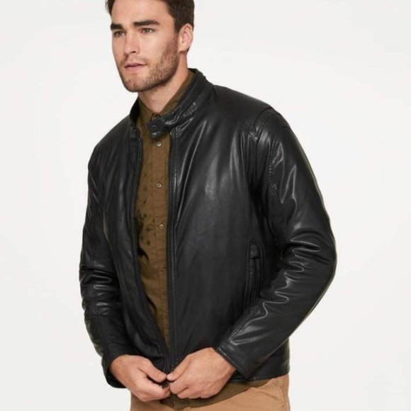 Andrew Marc Other - Marc New York by Andrew Marc Men's Kingsbury Faux Lamb black Moto Jacket sz M